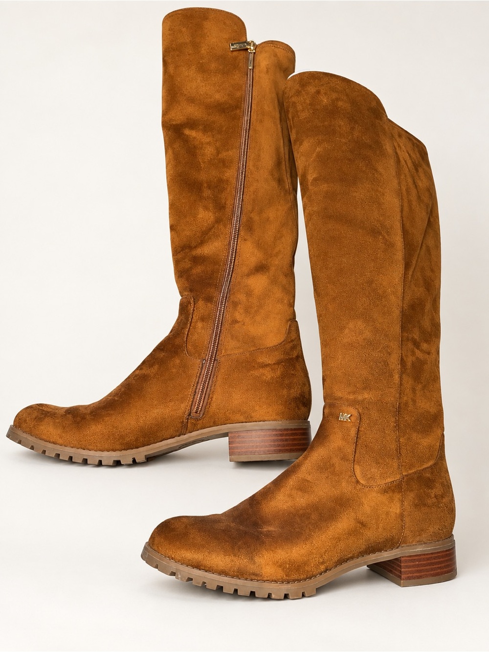 Michael Kors Cognac Suede Over-the-Knee Riding Boots
